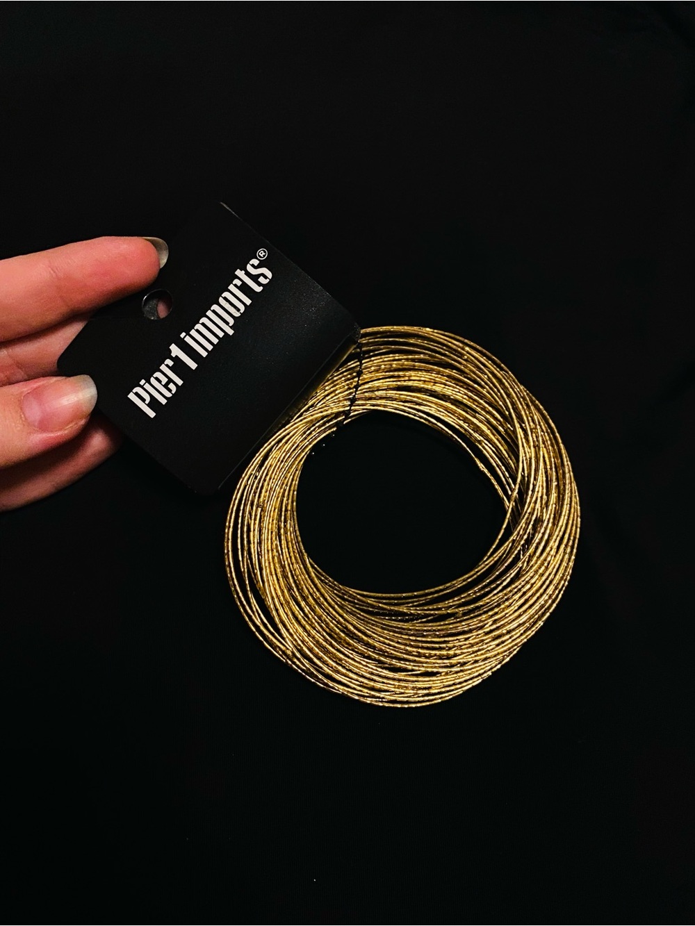Pier 1 Gold Coil Bangle Bracelet Set